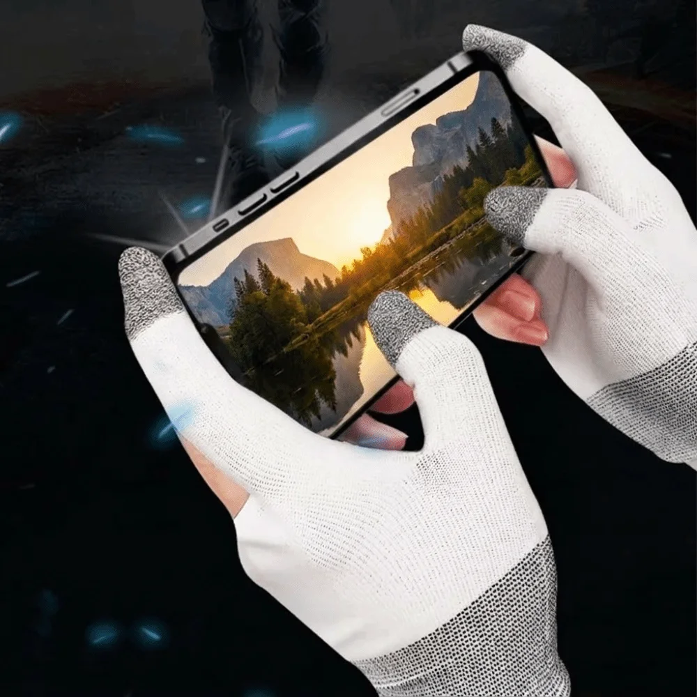 

Simple Hand Cover Gaming Finger Cover Sweatproof Solid Color Thumb Gloves Touch Screen Breathable Finger Cots Cover Men