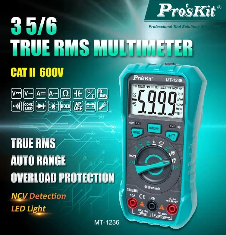 Baogong digital multimeter MT-1236 automatic range anti-burn high precision small portable