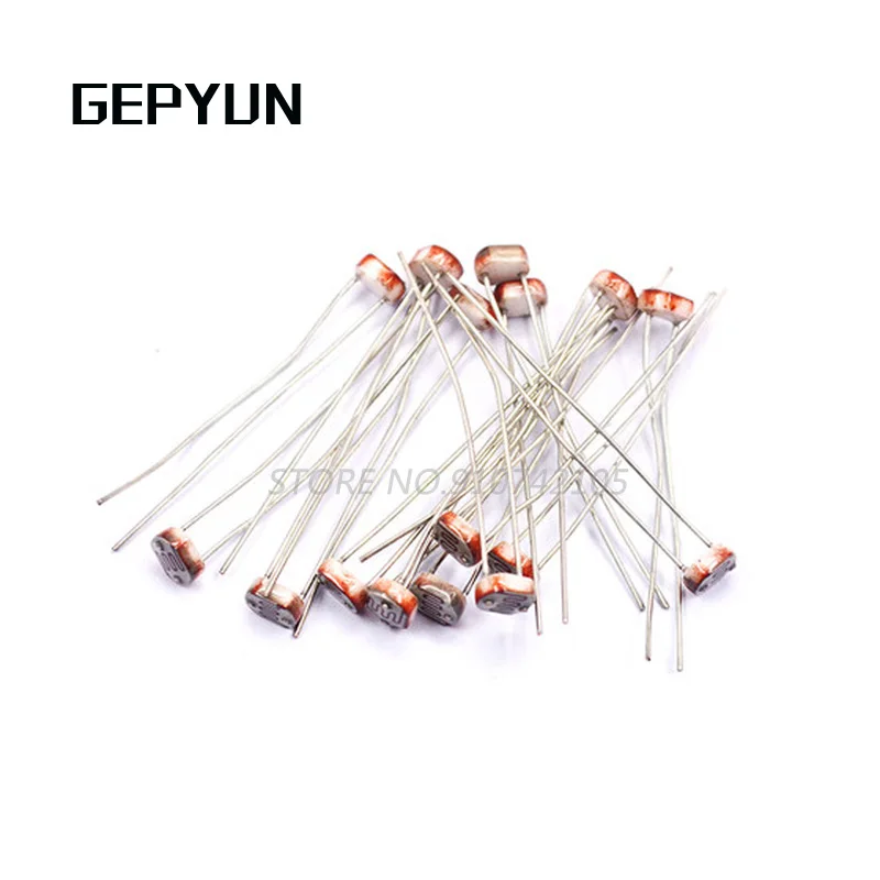 50pcs 5506 5516 5528 5537 5539 5549 Light Dependent Resistor LDR 5MM Photoresistor Photosensitive Photoconductive resistance