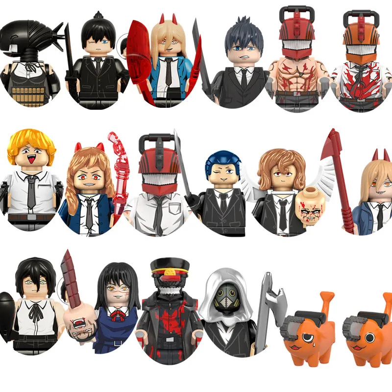 Japan Anime Figures Chainsaw Man Denji Pochita Katana Assembled Building Blocks Minifigure Children\'s Kids Educational Gift