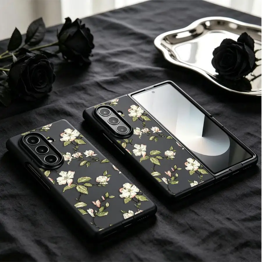 Vintage Floral Branch Case for Samsung Galaxy Z Fold 8 ZFold4 ZFold3 ZFold5 ZFold7 Z Fold 7 6 5 4 3 ZFold6 Back Phone Cover