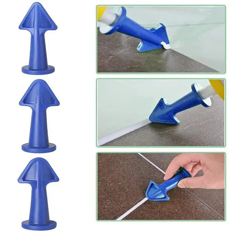 3Pcs Set Caulking Nozzle Applicator Finishing Tool Spatula Plastic Glue Shovel for Tile Brick Joints Floor Silicone Remover