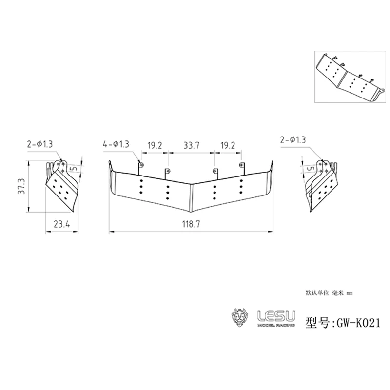 

Rc Model King Hauler For TAMIYA Truck Sun Visor 1/14 Metal Upgrade Parts LESU Car DIY Parts Toys Truck Parts