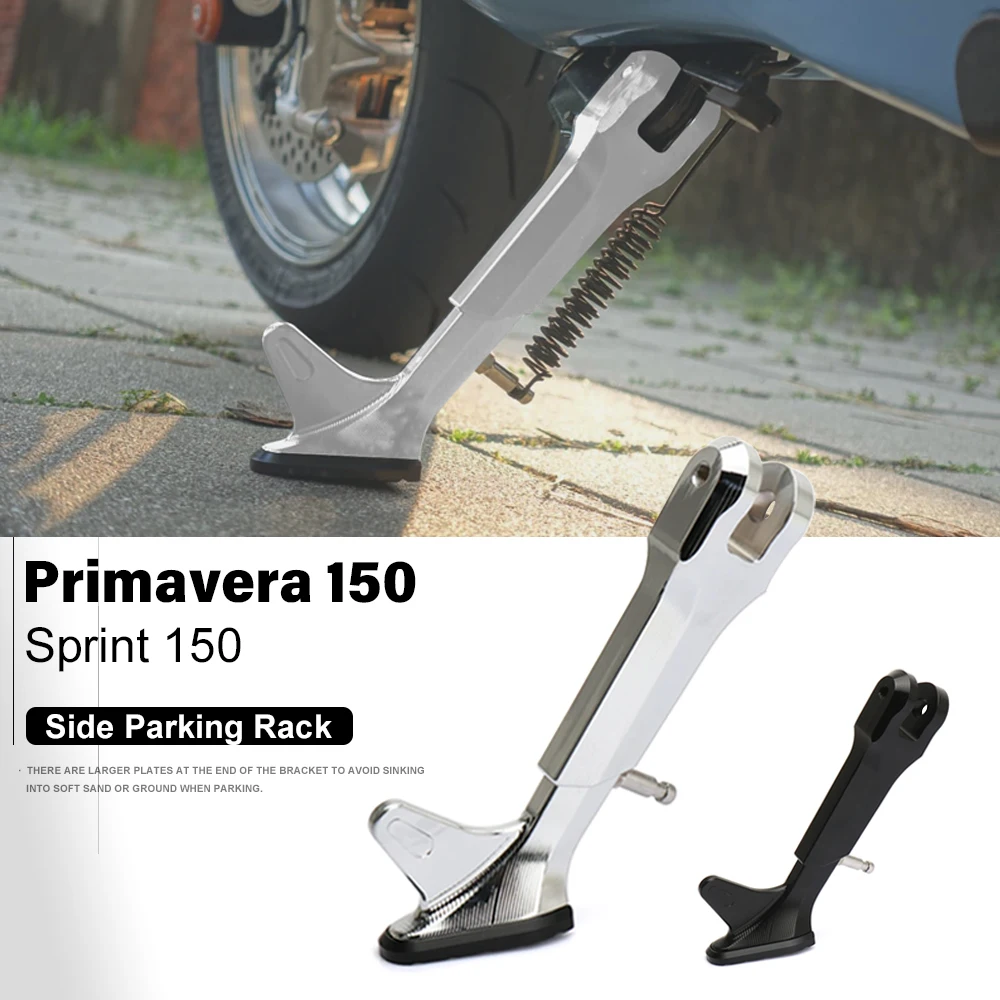 

Motorcycle Accessories Kickstand Side Parking Rack Support Foot Black/Silver For Vespa Sprint SPRINT 150 Primavera 150