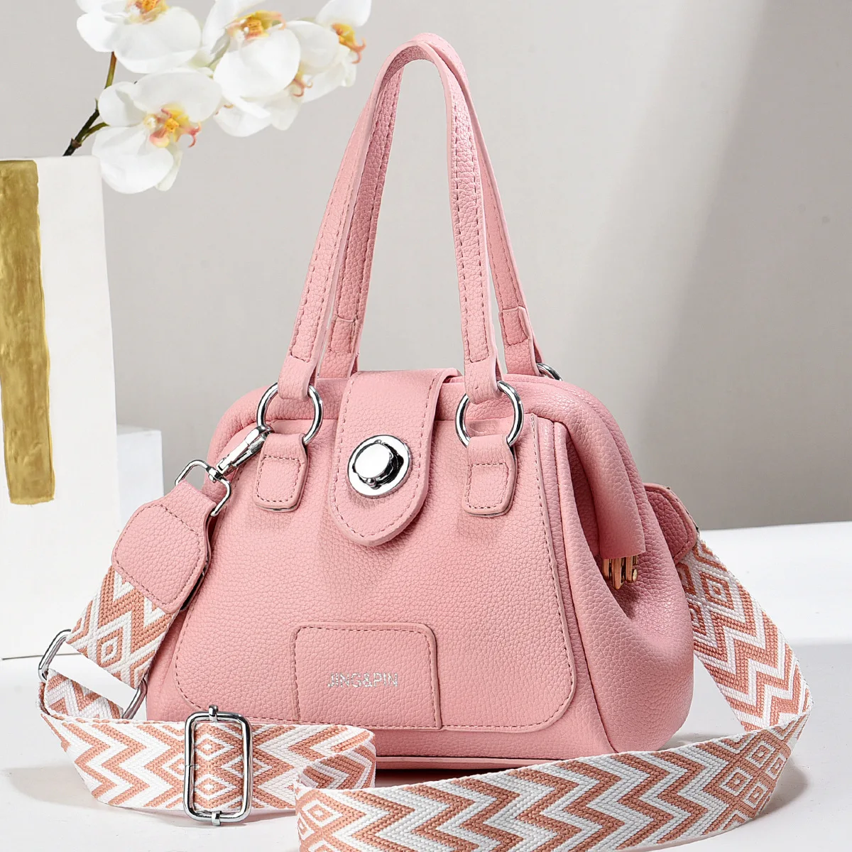 

Wide Shoulder Strap Ladies Crossbody Bag Fashionable Unique Design Single Shoulder Bag Women Shopping Larger Capacity Handbag