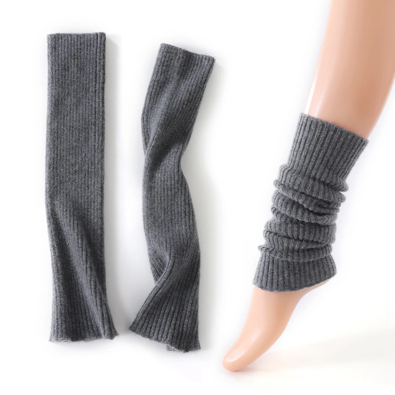 100% Pure Cashmere Knitted Socks for Women's Autumn Winter Leg Protectors Stacked Socks Fashionable Japanese Versatile Warm Sock