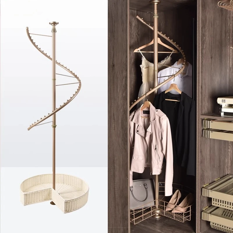 

Rotating hanger Cloakroom Corner hanging rod Multifunctional rack