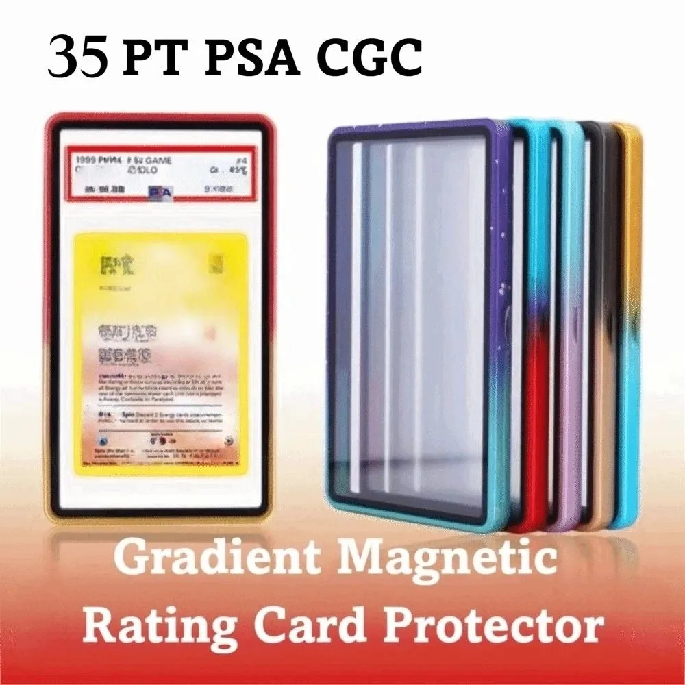 Gradient Color Trading Card Protect Box Double-sided Glass Aluminum Alloy 35PT PSA/CGC Box Transparent UV Protection