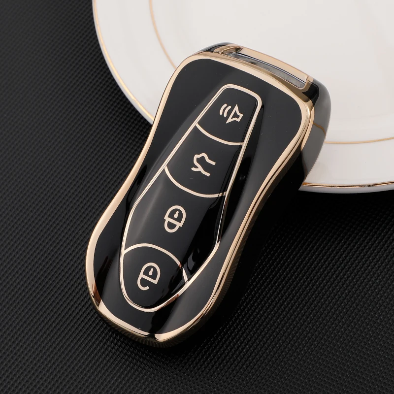 TPU Car Key Case Holder Shell Auto Remote Shell Holder Protection For Geely Tugella 2020 Boyue Atlas Pro Gili Tugella