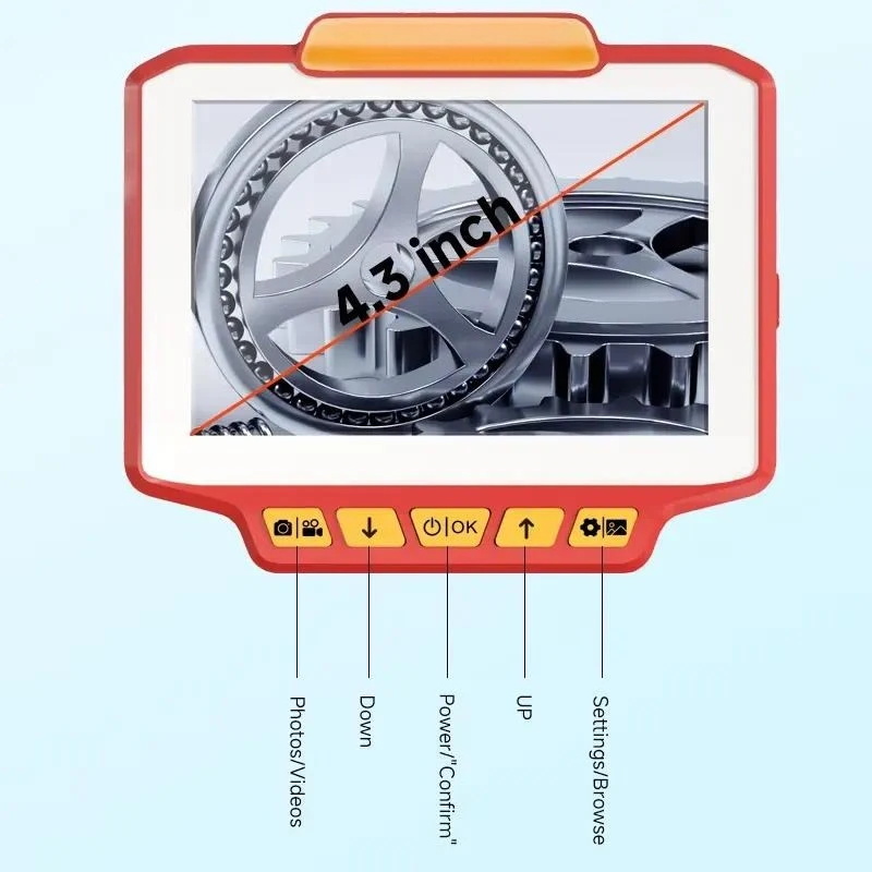 Dearsee 4.3 Inch Articulating Borescope Inspection Camera With Light Two Ways 180 Degrees Endoscope Camera