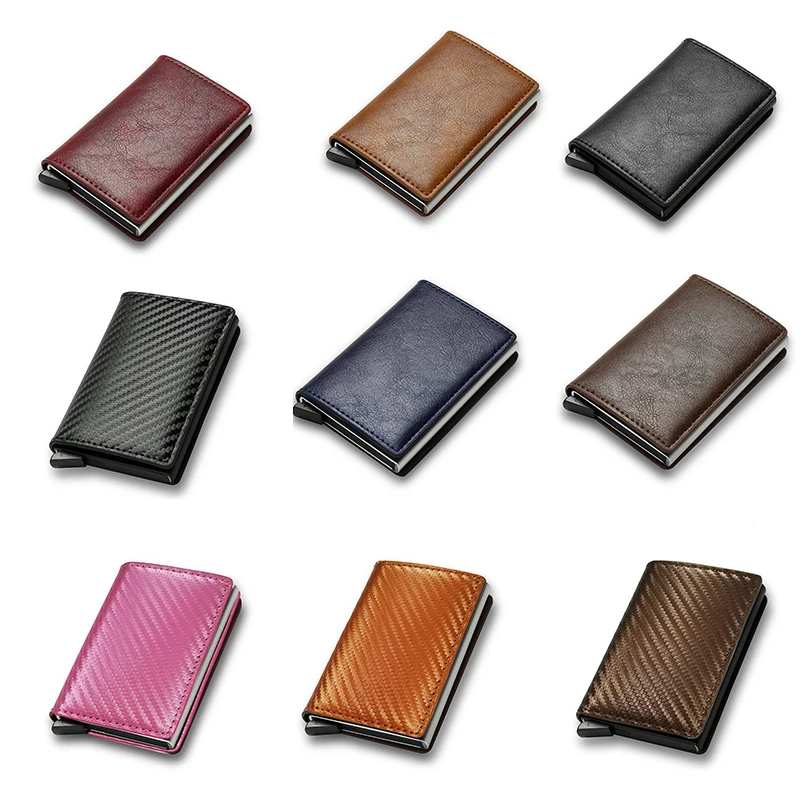 ID Credit Card Holder Case Wallets Anti Rfid Blocking Leather Slim Mini Wallet