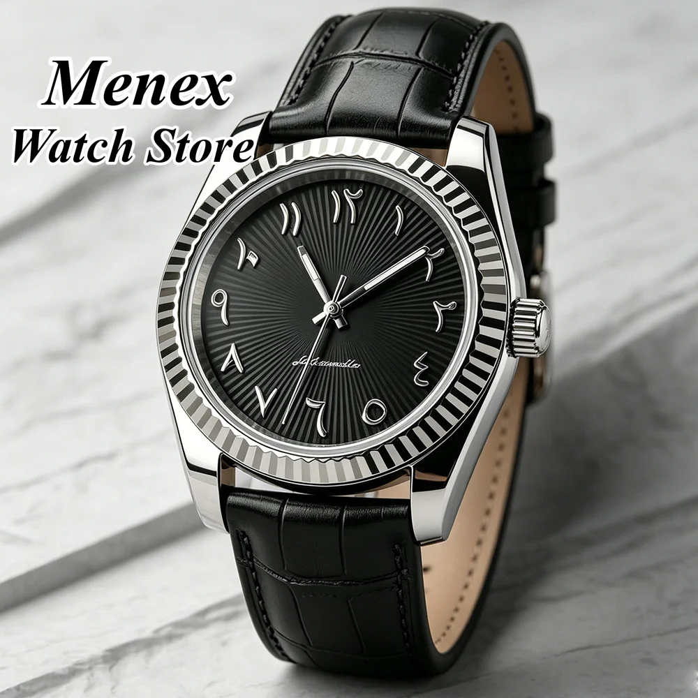 

Premium NH35 Automatic Watch 36/39mm Arabic Dial Waterproof Black Leather Men's Luxury Mechanical Watch