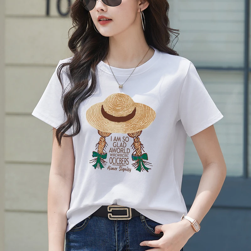 Ins-Style Mode Vielseitige Süße Lockere Oberteile 2026 Sommer Neu Kurzarm Damen T-Shirt Trendiges Lässiges Bedrucktes O-Neck T-Shirt