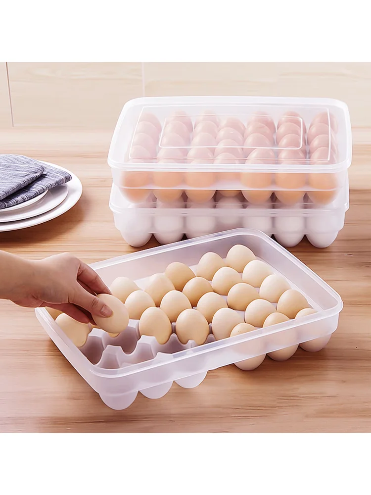 Muti-Gride Egg Storage Box Refrigerator Side Door Storage Rack Anti-Fall Stackable Kitchen-Specific Egg Tray Food Egg Storage