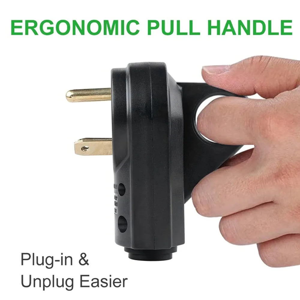 

Durable 30A 125V Electrical Adapter Ergonomic Grip Handle RV Plug Male Plug RV