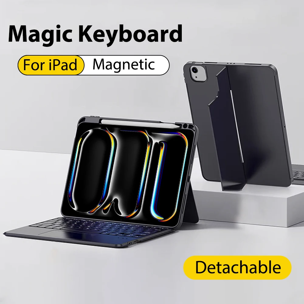 Magic Keyboard Case For iPad 10th Generation Pro 12.9 13 M4 2024 Magnetic Case Air 11 5 4 3 9th 8th 7th 10.2 Mini 6 Stand Cover