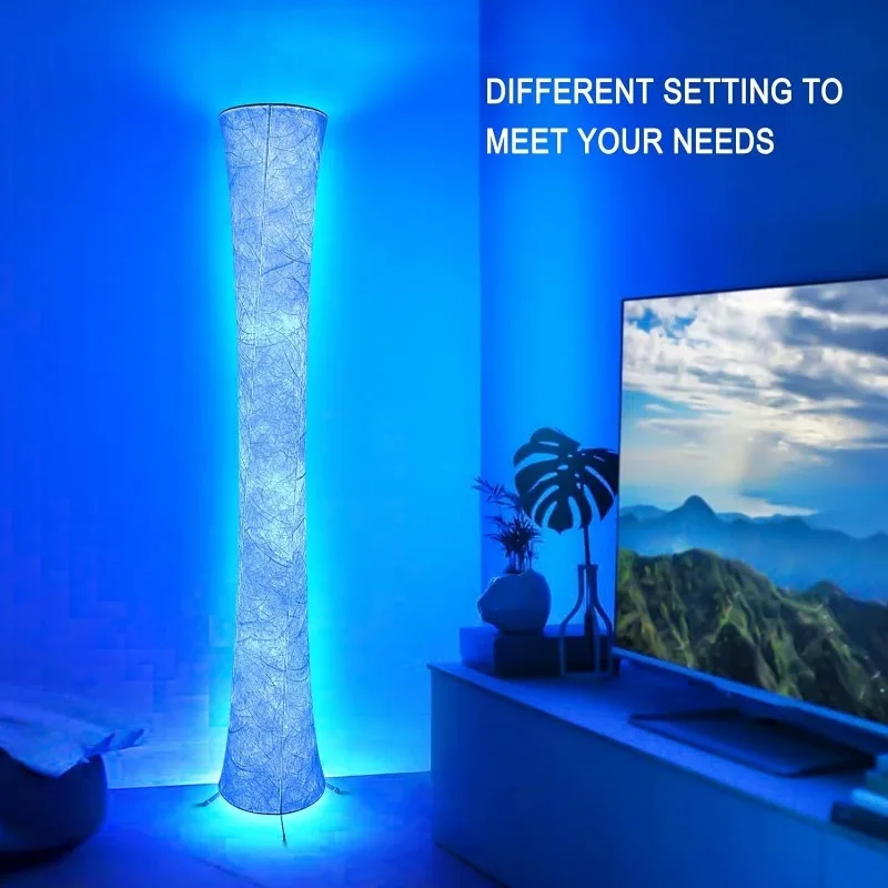 Imagem -03 - Rgb Color Changing Floor Lamps com App e Controle Remoto 62 Polegada Modo Faça Você Mesmo Music Sync Modern Standing Corner Lamp Decor