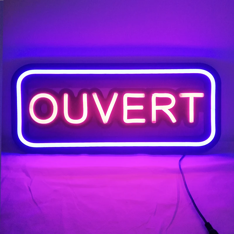 Wholesale Ouverte OPEN Led Neon Light Sign Bar Party Christmas Visual Artwork Neon Sign for Shop Window Art Wall Decor DC 12V