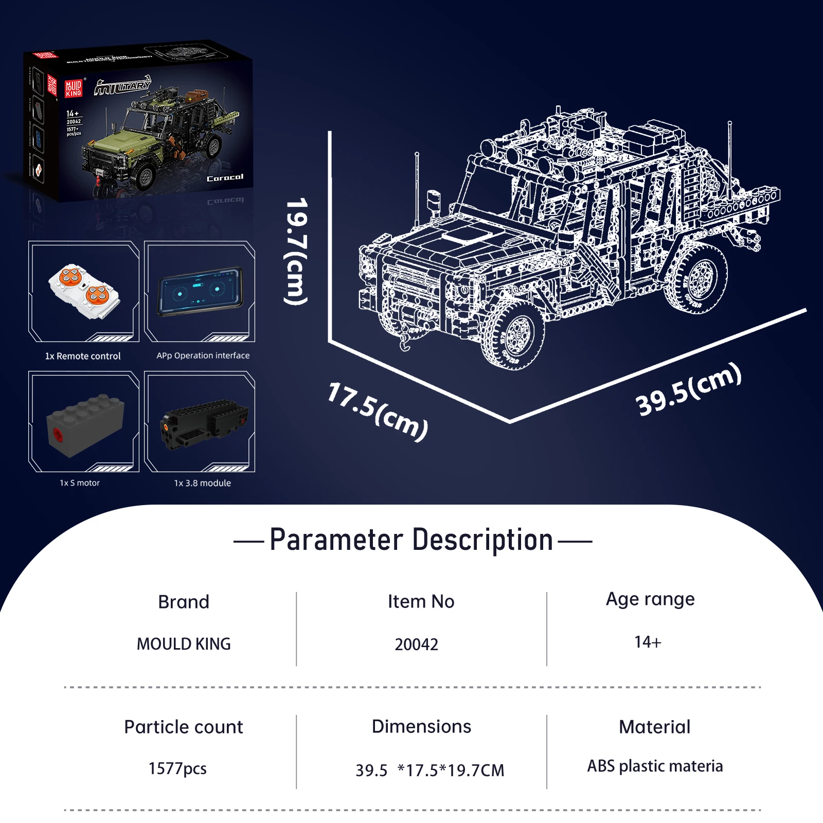 

Mold King 20042 1577 шт. Lynx штурмовой автомобиль военные строительные блоки камуфляжный зеленый/пустынистый серый