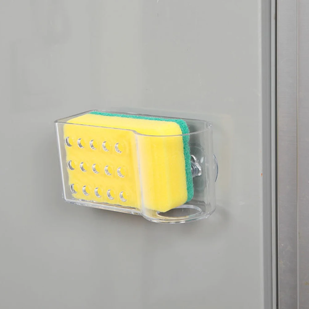 

2 pcs Sponge Storage Rack Kitchen Sundries Organizer Draining Shelf Cleaning Cloth Duster Mounted Household Bracket