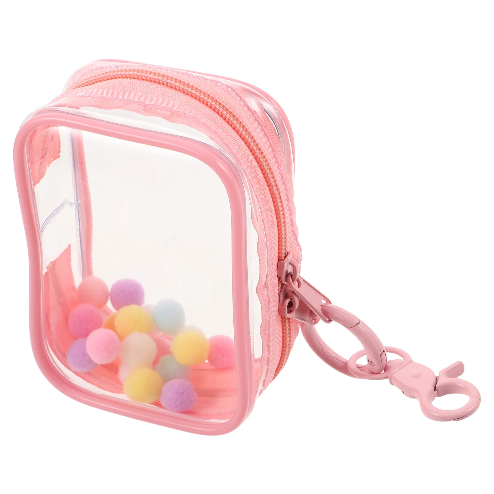 

Blind Storage Bag Clear PVC Pink Carrying Bags Keychain Walk Baby Accessories Mini Pouch Toy Organizer Portable Travel