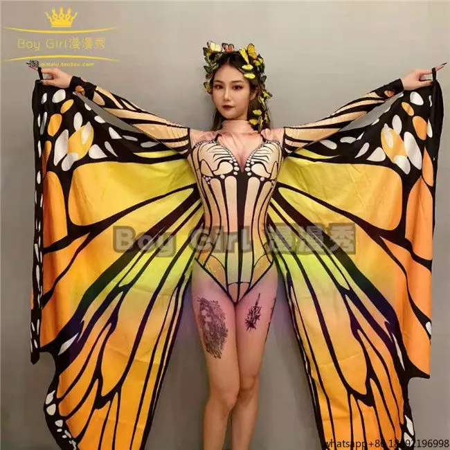 

Костюм для выступлений Butterfly Catwalk: Красивые крылья бабочки в стиле Мори для сцены, открытия, бара, DSGOGO, атмосферный сценический наряд