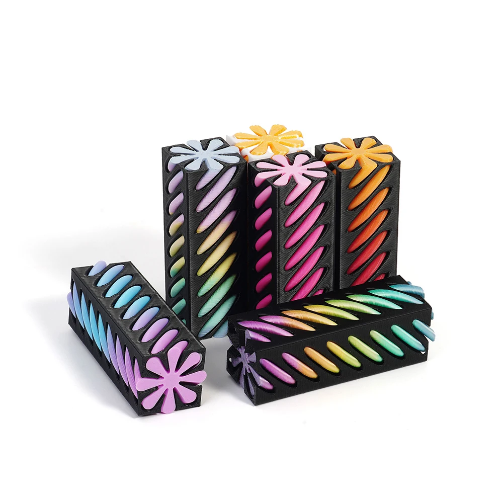 Impossible Pyramid 3D Sculpture - Helix Pass-Through Design Kinetic Square Pillar Screw Toy for Stress Relief Desk Ornament