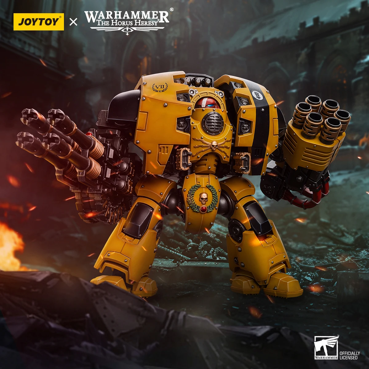 Figura de Acción JOYTOY Warhammer The Horus Heresy 1/18, Mecha Imperial Fists Leviathan Dreadnought, Modelo de Juguete, Regalo