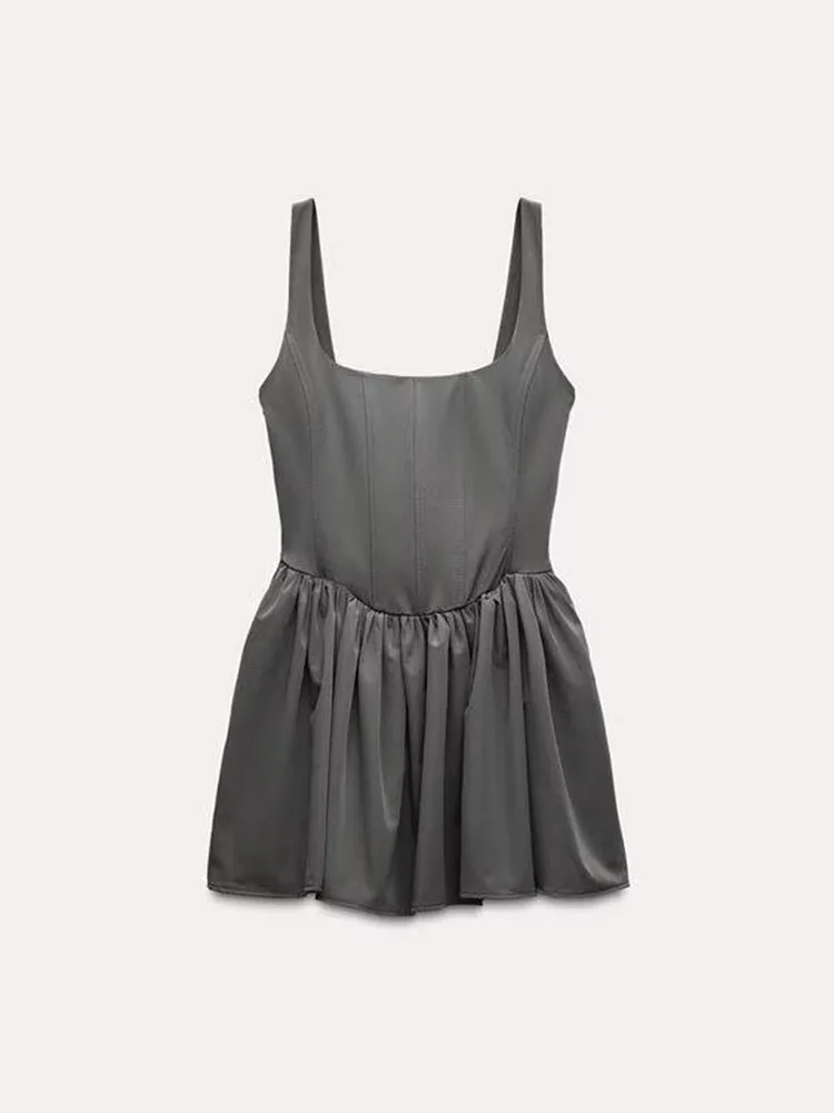 فستان نسائي متعدد الاستخدامات بدون أكمام وبدون حمالات لخريف 2024، تصميم جديد يبرز الخصر بأسلوب ضيق أنيق وعصري