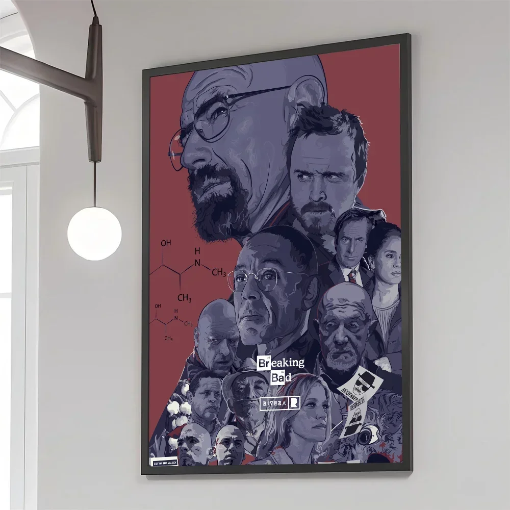 1PC Breaking Bad Poster Movie Sticky Posters Retro Kraft Paper Sticker DIY Room Bar Cafe Aesthetic Art Wall Painting