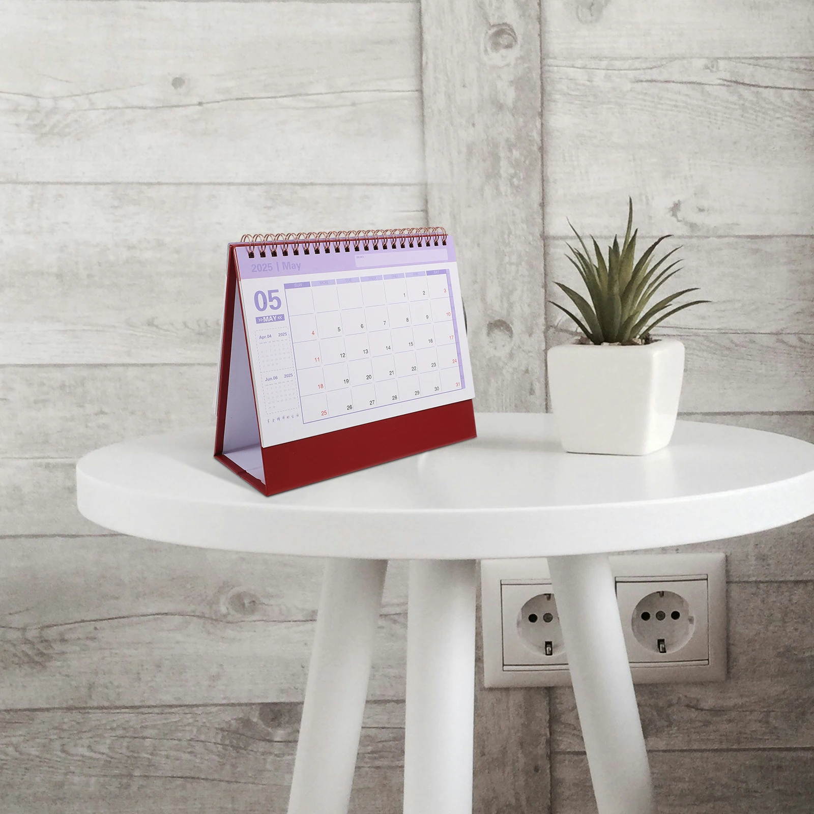 

Chic Desk 12 Months Standing Desktop Lightweight Office Supply Decorative Month Calendar for Home Office Spiral Flip