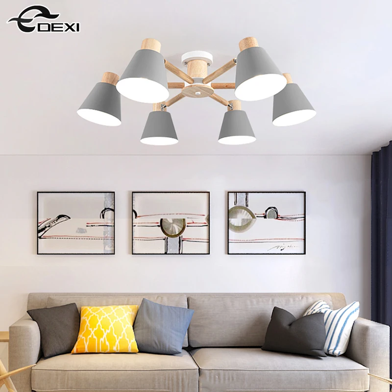 Modern Living Room LED Chandelier Bedroom Ceiling Lamp Kitchen Ceiling Chandelier Children's Room E27 Light Home Decorative Lamp