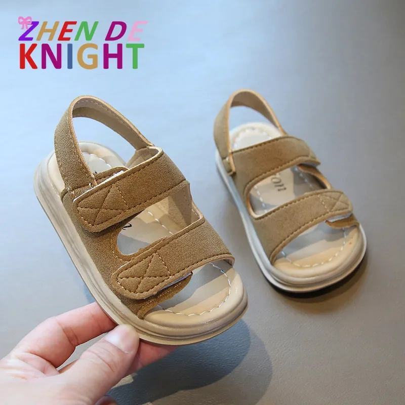 Summer New Soft Sole Suede Sandals Boys Casual Shoes Female Baby Open-toe Fashion Beach Shoes Children's Sandals