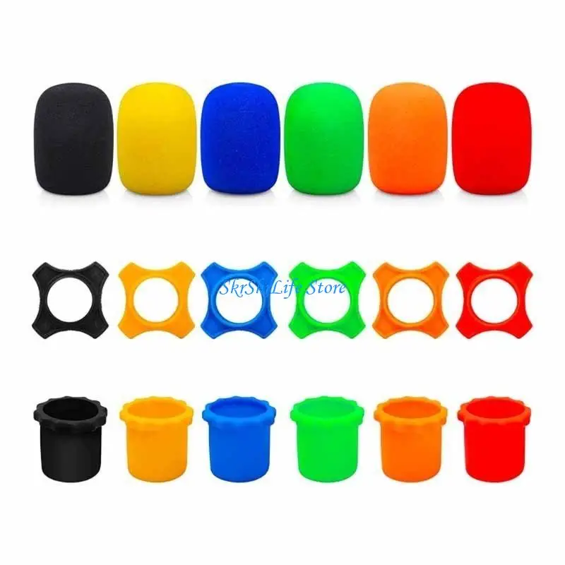 

E65E Microphone Travel Case Storage Bag Wireless Mic Protective Box Shockproof Carry Case with Rings Sponge Mic Windscreen