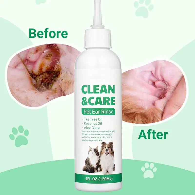 Dog Ear Cleaning Solution Non-irritating Dogs Ear Solution Dog Ear Cleaner Effective Dog Ear Wash Cat Ear Cleaner Pet Supplies