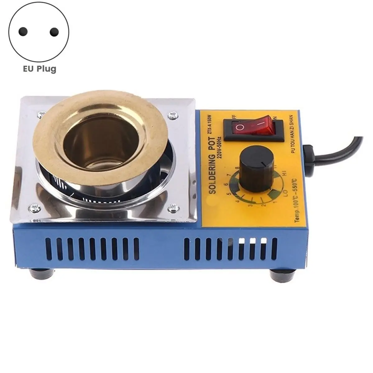 Winter Essential 150W Solder Pot Tin Melting Furnace Thermoregulation Soldering Desoldering Bath 100-550℃ + Universal Adapter EU
