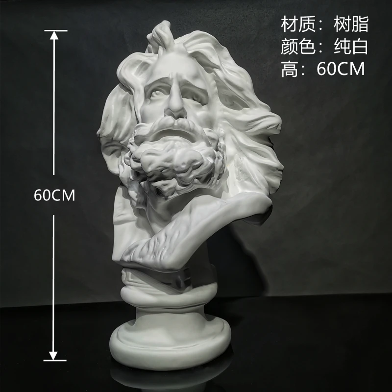 Qin female resin statue model room simple wine cabinet plaster head soft decorative artwork