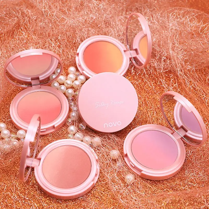 

Cosmetics Blush NOVO Powder Tender Gradient Blusher Plate Natural Repair Matte Thin and Glittering Long-lasting Cheek Pigment