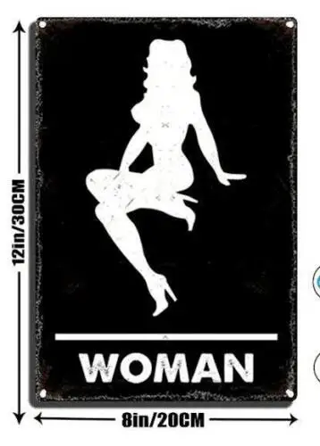 WOMAN PIN-UP METAL TIN SIGN BAR ART MAN CAVE SEXY WOMAN OUTLINE WALL ART sign