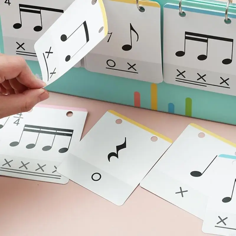 G6DE Piano Rhythm Training Cards Music Flashes Cards for Beginner Music Students