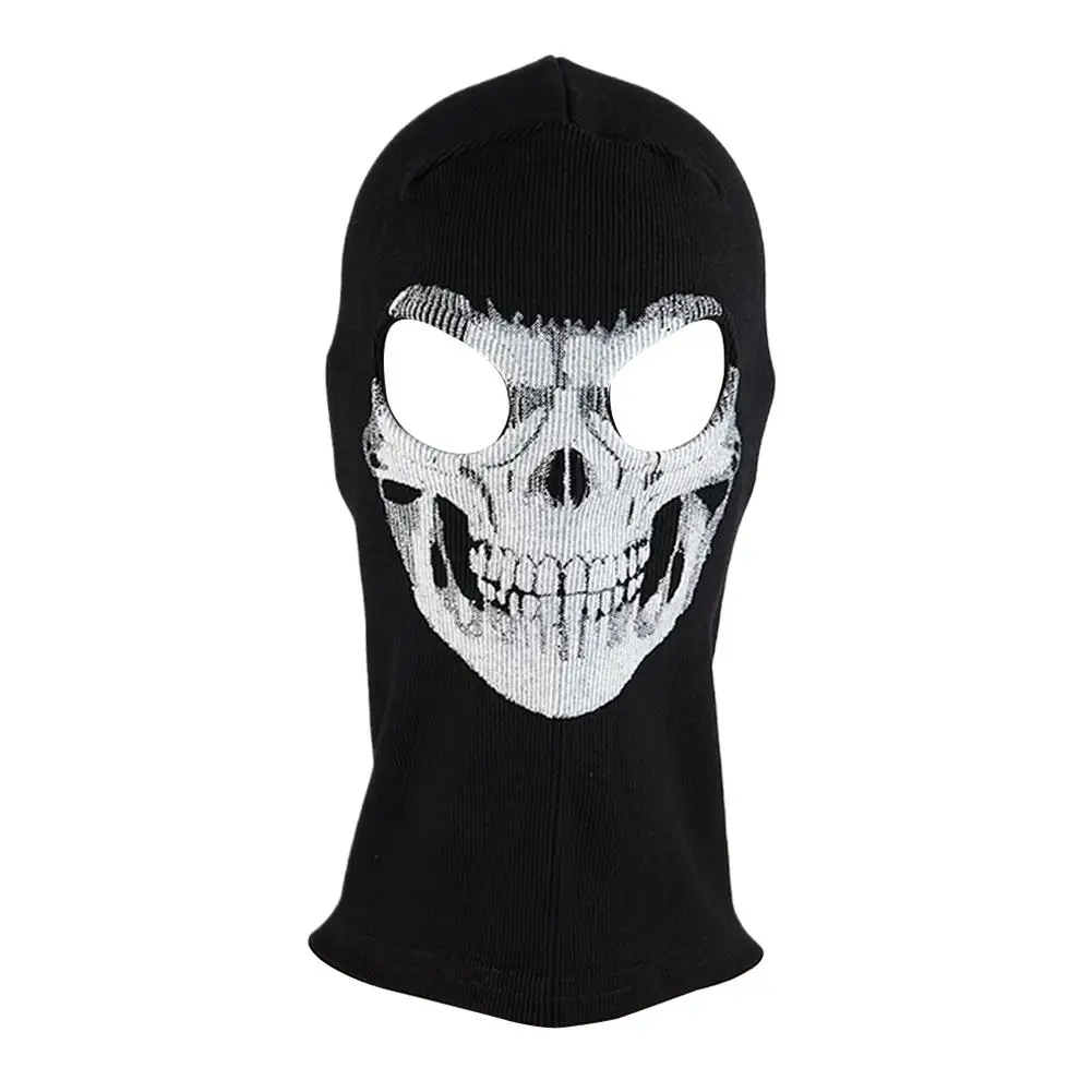 Motorcycle Balaclava Skull Print Full Face Mask Neck Warmer Cycling Biker Hood Windproof Skiing Head Men Helmet Liner