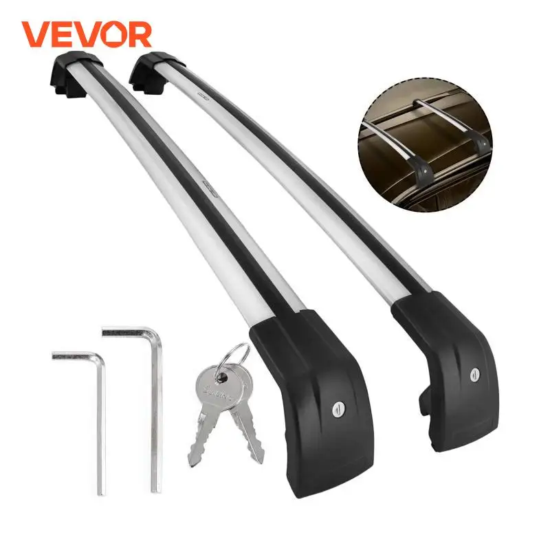 VEVOR Roof Racks Suit for Audi Q7 2006-2017 Flush Side Rails 2 Pcs Crossbars 220 LBS Load Capacity with ABS Burglar-Proof Lock