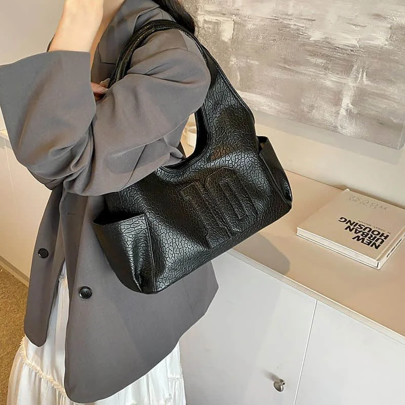 

Сумки на плечо, женские универсальные сумки в корейском стиле, Harajuku, женские роскошные сумки большой емкости из искусственной кожи, сумки-тоут для подмышек, хит продаж