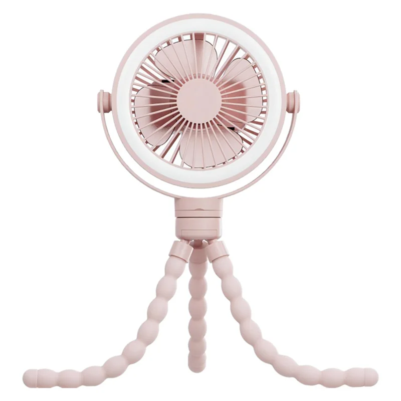 

A84G-Portable Rechargeable Baby Stroller Fan Clip-On Octopus Night Light Mini Personal Handheld Portable Fan
