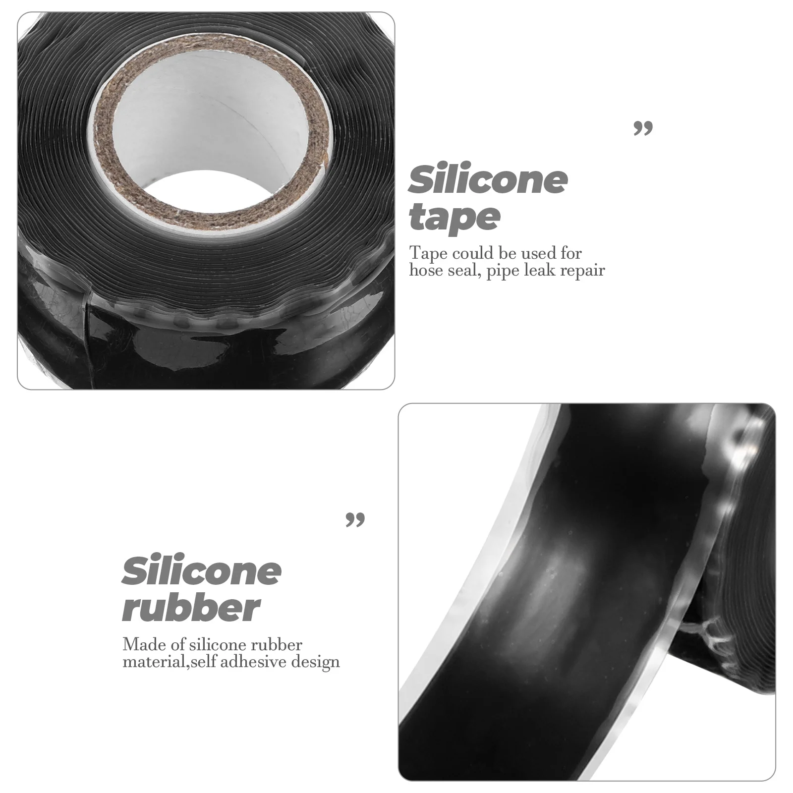

Silicone Rubber Waterproof 25mmx3m Black Duct Tape for Hose Seal Pipe Leak Repair Heavy Duty Electrical Plumbers Tape Self