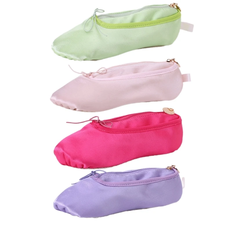 Ballet Shoe Shaped Pencil Case Elegant Cosmetic Large Capacity Storage Bag Dropship