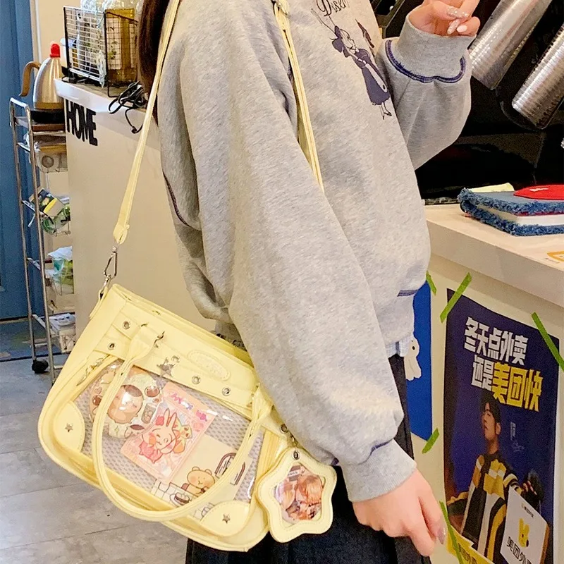 New JK cute pain bag messenger bag women's  shoulder women's  transparent bar two-dimensional pain bag