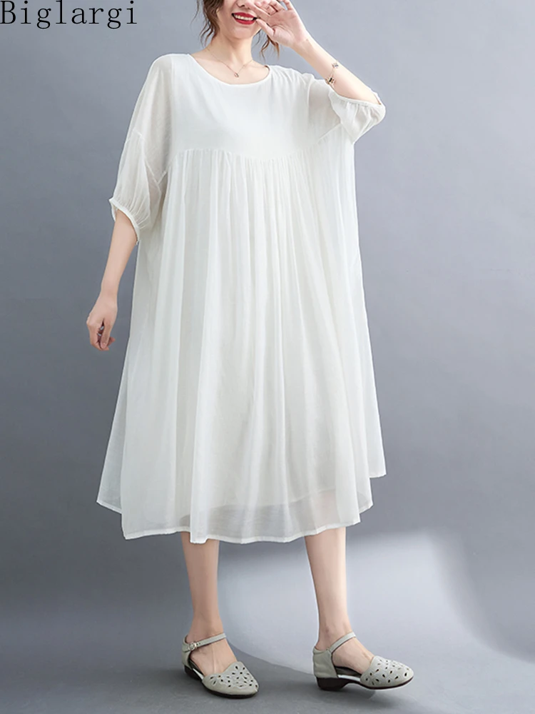 

Oversized Loose Chic White Tshirt Dress Summer Woman Loose Casual Women Korea Big Size Womens T Shirt Dresses Cotton Fairy Dress