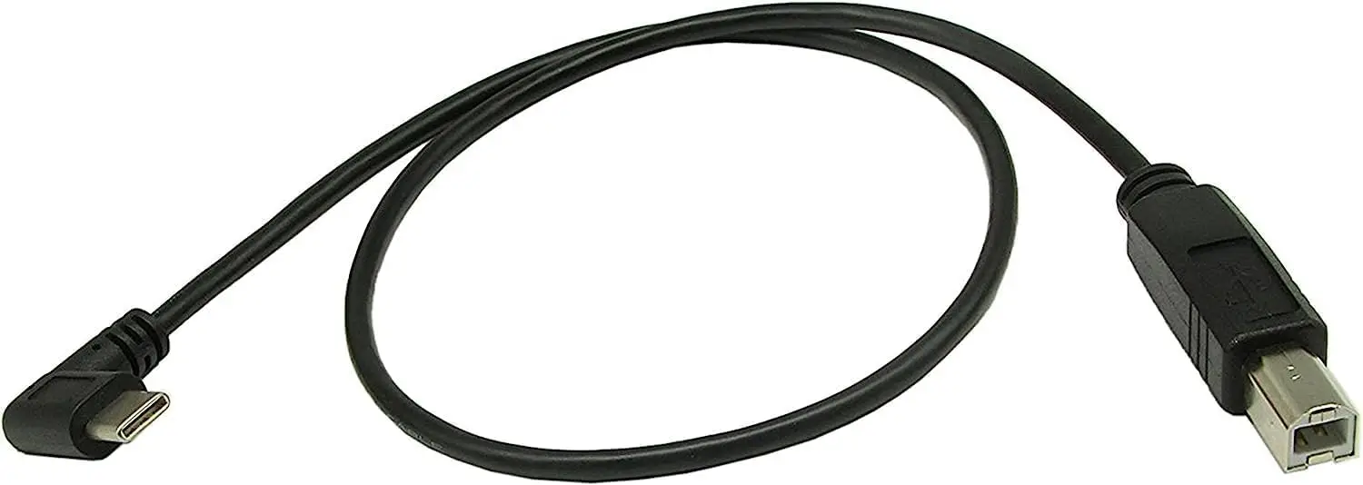 1 pcs USB Tipe C 3.1 Sudut Kanan Laki-laki untuk USB 2.0 B pria Data Sync Converter Adapter Kabel untuk Macbook Laptop Printer Scanner 50 cm