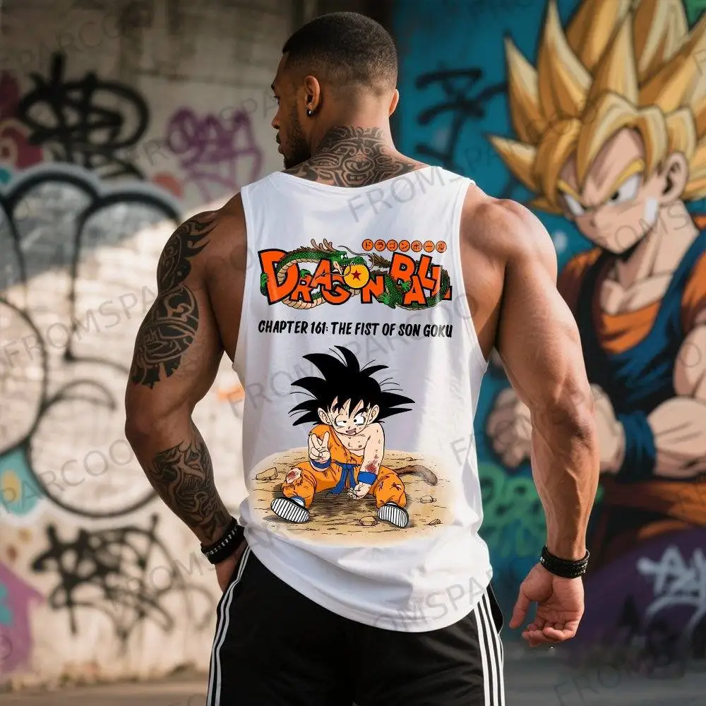 

New Anime Goku Men Sleeveless Workout Shirt 100 Cotton Quick Dry Loose Fit Gym Running Basketball Tank Top Fashion